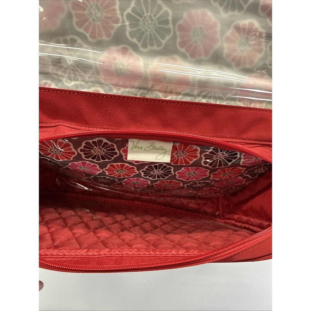 Vera Bradley Hanging Jewelry Organizer Travel Makeup Red Quilted Case Fold-up - Picture 2 of 11